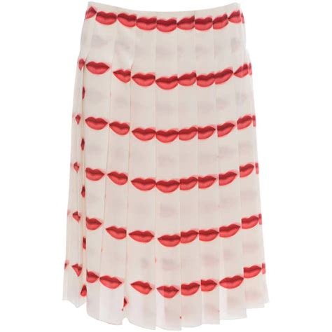 prada skirt with lips|prada silk skirt.